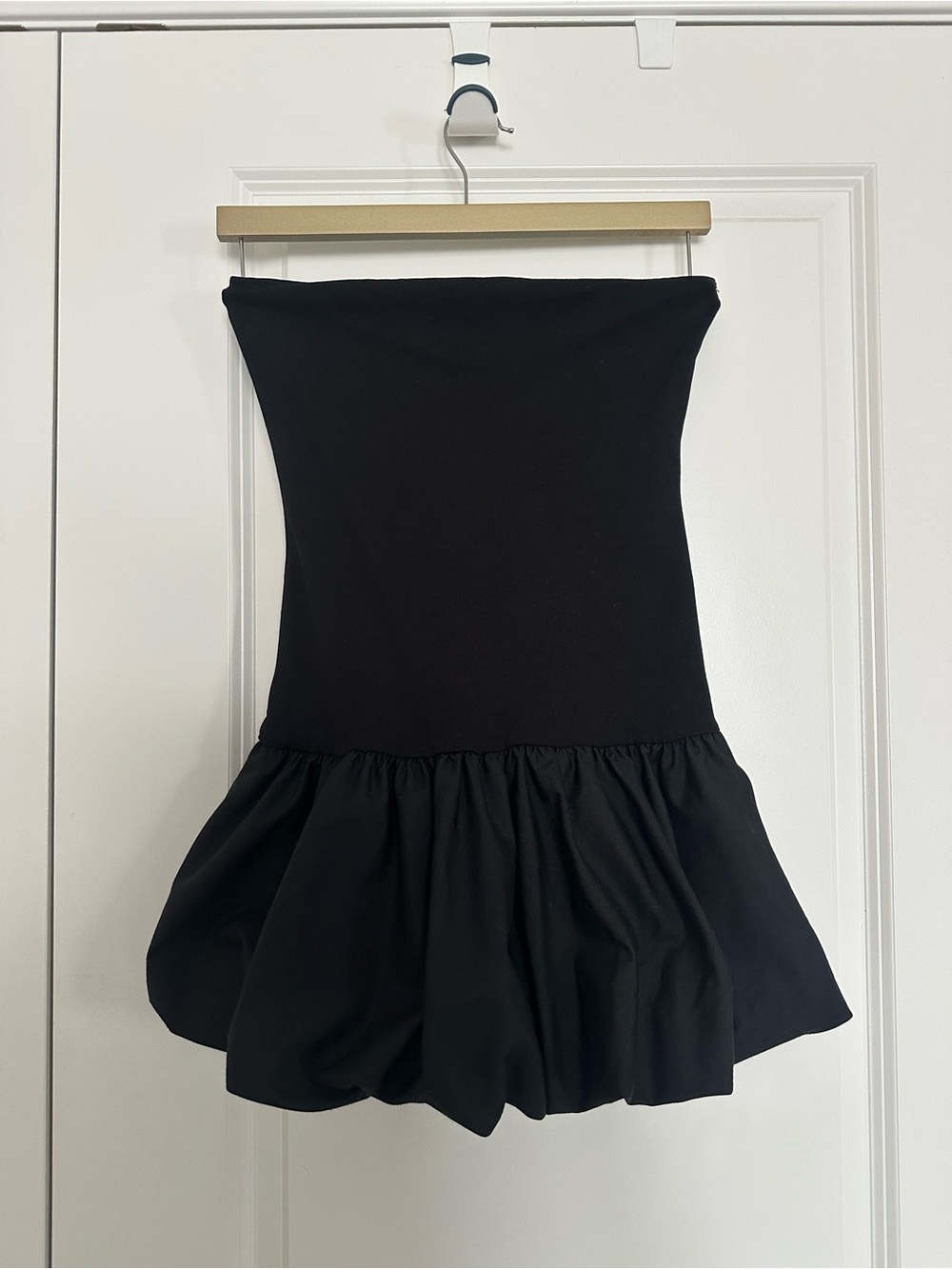 Strapless Mini Black Bubble Dress